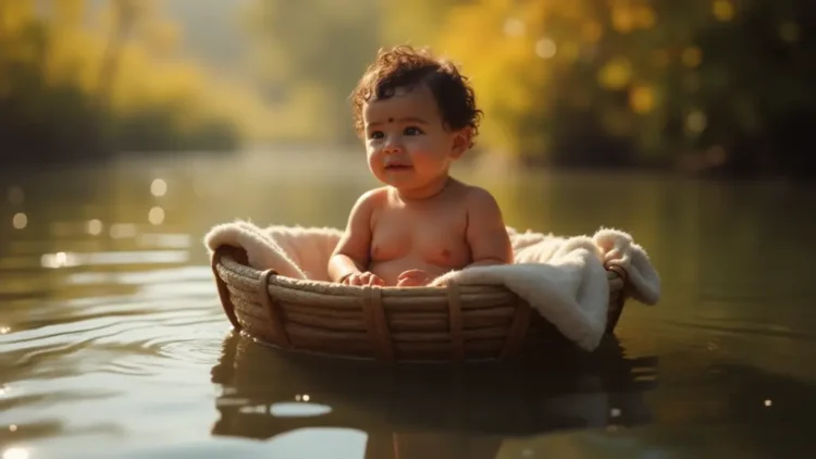 Baby Moses in basket