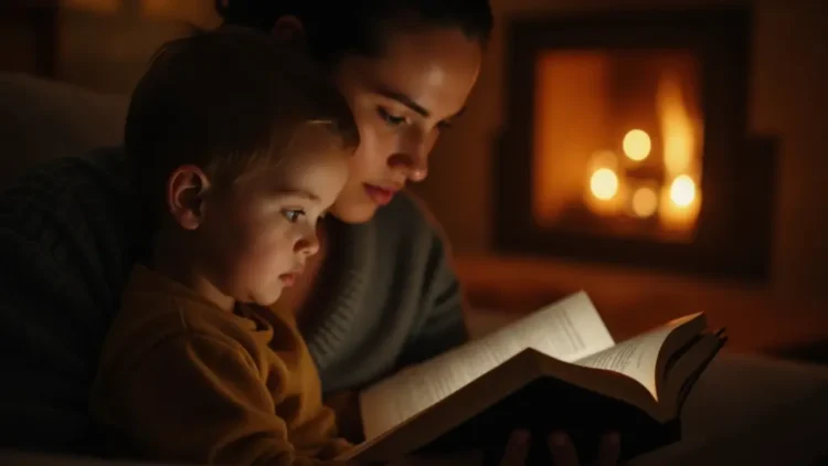 Parent teaching Bible